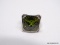 .925 STERLING SILVER LADIES 20 CT PERIDOT RING SIZE 5 1/2; WEIGHS 13.1 GM