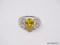 .925 STERLING SILVER LADIES 4 1/2 CT CITRINE RING SIZE 8