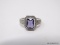 .925 STERLING SILVER LADIES 2 1/2 CT AMETHYST RING. SIZE 8.