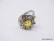 .925 STERLING SILVER LADIES 1 CT CITRINE RING. SIZE 9.