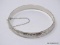 .925 STERLING SILVER LADIES DIAMOND CUT BANGLE; WEIGHS 7.9 GM