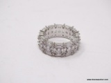 .925 STERLING SILVER LADIES 5 CT ETERNITY BAND SIZE 7 1/2; WEIGHS 7.3 GM