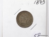 1863 COPPER NICKEL INDIAN CENT FINE