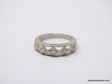 .925 STERLING SILVER LADIES .10 PT DIAMOND RING SIZE 6; WEIGHS 2.9 GM