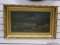 (R1) ANTIQUE OIL ON BOARD OF A SEASCAPE WITH CLIFFS ALONG THE SHORELINE. IS IN A GOLD TONE FRAME AND