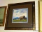 (R2) FRAMED BARN SCENE PHOTOGRAPH WITH TRIPLE MATTING. IS IN A GOLD AND BLACK TONED FRAME AND