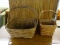 (R2) 2 BASKET LOT TO INCLUDE A LONGABERGER BASKET AND A SINGLE HANDLE BASKET WITH NAME ON THE BOTTOM