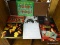 (R2) LOT OF ASSORTED ITEMS TO INCLUDE 33 RPM RECORDS AND 3 VINTAGE SMALL CHILDRENS BOOKS. ITEM IS