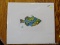 (R2) MATTED FISH THEMED PAINTING ON CLOTH. MEASURES 15 IN X 13 IN. ITEM IS SOLD AS IS, WHERE IS,