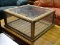 (R1) PINE AND GLASS DISPLAY BOX WITH PLANK BOTTOM AND 3 GLASS SIDES (1 SIDE IS OPEN FOR EASY