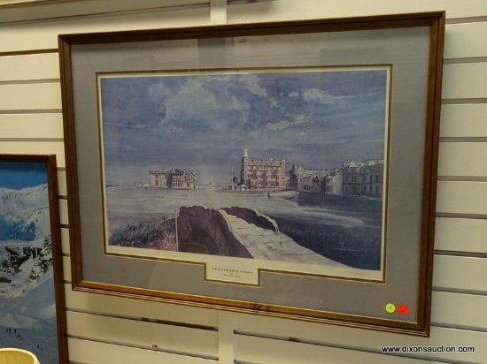 (R1) FRAMED GOLF PRINT "THE OLD COURSE, ST. ANDREWS" BY KENNETH REED FRSA. IS PENCIL SIGNED AND