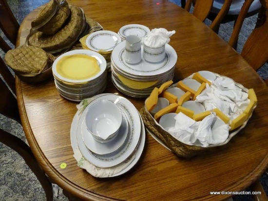 (R1) SET OF NORITAKE "MACON" CHINA. INCLUDES 12 DINNER PLATES, 12 DESSERT PLATES, 12 BREAD PLATES,