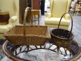 (R2) 2 PIECE BASKET LOT. 1 IS ROUND AND 1 IS RECTANGULAR. ITEM IS SOLD AS IS, WHERE IS, WITH NO