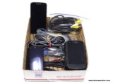 (SC) ELECTRONICS LOT TO INCLUDE ASSORTED SMART PHONES (3 TOTAL) AND ASSORTED ELECTRONICS CABLES.