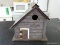 (apartment) birdhouse- 9 in x 6 in x 9 in. ITEM IS SOLD AS IS WHERE IS WITH NO GUARANTEES OR