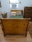 (APARTMENT) PINE TWIN SIZE SLEIGH BED- 42 IN X 82 IN X 38 IN. ITEM IS SOLD AS IS WHERE IS WITH NO
