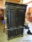 (SHOP OFFICE) 4 DOOR ORIENTAL PAINTED ENTERTAINMENT CABINET- MAKES A GREAT BAR- 40 IN X 21 IN X 76