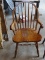(SHOP) OAK WINDSOR BACK ARM CHAIR- 22 IN X 17 IN X 32 IN. ITEM IS SOLD AS IS WHERE IS WITH NO