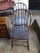 (SHOP) 2 ANTIQUE BOWBACK WINDSOR CHAIRS- 16 IN X 16 IN X 32 IN. ITEM IS SOLD AS IS WHERE IS WITH NO