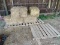 (SHED 2) 3 WOODEN PALLETS AND 7 BALES OF STRAW. ITEM IS SOLD AS IS WHERE IS WITH NO GUARANTEES OR
