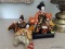 (UPBED 2) LOT OF 3 JAPANESE STYLE DOLLS. ALL ARE WOMEN (1 HAS A STAND). ITEM IS SOLD AS IS WHERE IS