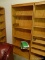 (OFF) SOLID OAK 5 SHELF BOOKCASE. HAS ADJUSTABLE SHELVES. IS 1 OF 3 BOOKCASES THAT MEASURE 32 IN X