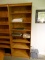 (OFF) SOLID OAK 7 SHELF BOOKCASE. HAS ADJUSTABLE SHELVES. IS 1 OF 3 BOOKCASES THAT MEASURE 32 IN X