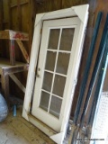 (BUILDING 1) FRENCH DOOR AND FRAME- 36 IN X 80 IN. ITEM IS SOLD AS IS WHERE IS WITH NO GUARANTEES OR