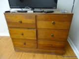 (APARTMENT) PINE 6 DRAWER CHEST- 36 IN X 13.5 IN X 29 IN. ITEM IS SOLD AS IS WHERE IS WITH NO