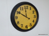 (APARTMENT) BATTERY OPERATED WALL CLOCK- 14 IN DIA.. ITEM IS SOLD AS IS WHERE IS WITH NO GUARANTEES