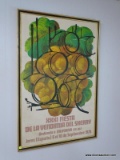 (APARTMENT) FRAMED WINE FESTIVAL POSTER IN BLACK AND GOLD FRAME- 27 IN X 40.5 IN. ITEM IS SOLD AS IS
