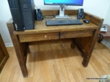 (APARTMENT) PINE THIS END UP STYLE DESK- 40 IN X 24 IN X 33 IN. AND INCLUDES ROLLINGOFFICE CHAIR-