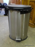 (SHOP OFFICE) STAINLESS STEEEL TRASH CAN- 25 IN