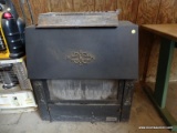 (SHOP) KRESNO CAST IRON WOODSTOVE FOR A FIREPLACE- 27 IN X 17 IN X 30 IN. ITEM IS SOLD AS IS WHERE