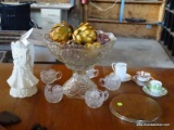 (SHOP) MISCELL. LOT- MUSICAL ANGEL, PUNCH BOWL SET, COLLECTIBLE CUPS AND SAUCERS, ETC.. ITEM IS SOLD