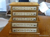 (SHOP) PAINTED JEWELRY CHEST- 9 IN X 4.5 IN X 9 IN . ITEM IS SOLD AS IS WHERE IS WITH NO GUARANTEES
