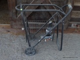 (SHED 2) ROLLING SADDLE CART AND SUPPLY CART- 31 IN X 11 IN X 29 IN. ITEM IS SOLD AS IS WHERE IS
