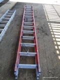 (SHED1) WERNER 28 FT. ALUMINUM EXTENSION LADDER. ITEM IS SOLD AS IS WHERE IS WITH NO GUARANTEES OR
