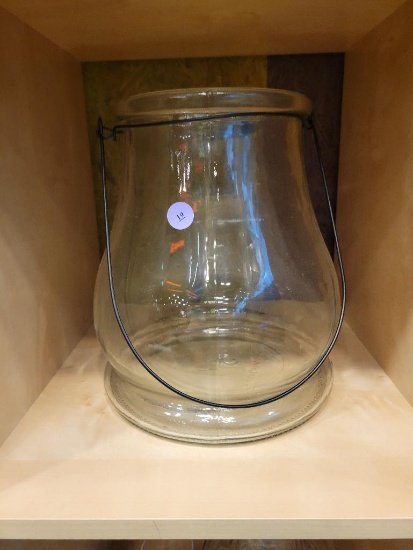 CLEAR GLASS HANGING CANDLE LANTERN