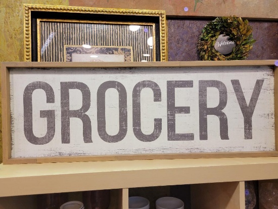FARMHOUSE WOODEN "GROCERY" SIGN APPROX 24" X 36"