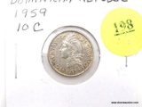 1959 Dominican Republic - 10 Centavos - silver