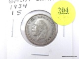 1934 Great Britain 1 Shilling - silver