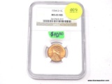 1954-D LINCOLN WHEAT CENT - MS 65RD. GRADED BY NGC.