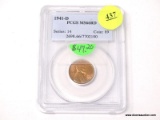 1941-D LINCOLN WHEAT CENT - MS 66RD. GRADED BY PCGS.