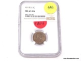 1910-S LINCOLN WHEAT CENT - MS 63BN. GRADED BY NGC.