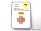1955-S LINCOLN WHEAT CENT - MS 65RD. GRADED BY NGC.