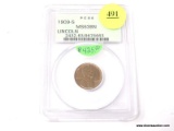 1909-S LINCOLN WHEAT CENT - MS 63BN. GRADED BY PCGS.