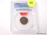 1914-D LINCOLN WHEAT CENT - GENUINE CLEANED - VF DETAIL. GRADED BY PCGS.