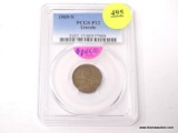 1909-S LINCOLN WHEAT CENT - F 12. GRADED BY PCGS.
