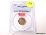 1909 LINCOLN WHEAT CENT - MS 64RB. GRADED BY PCGS.